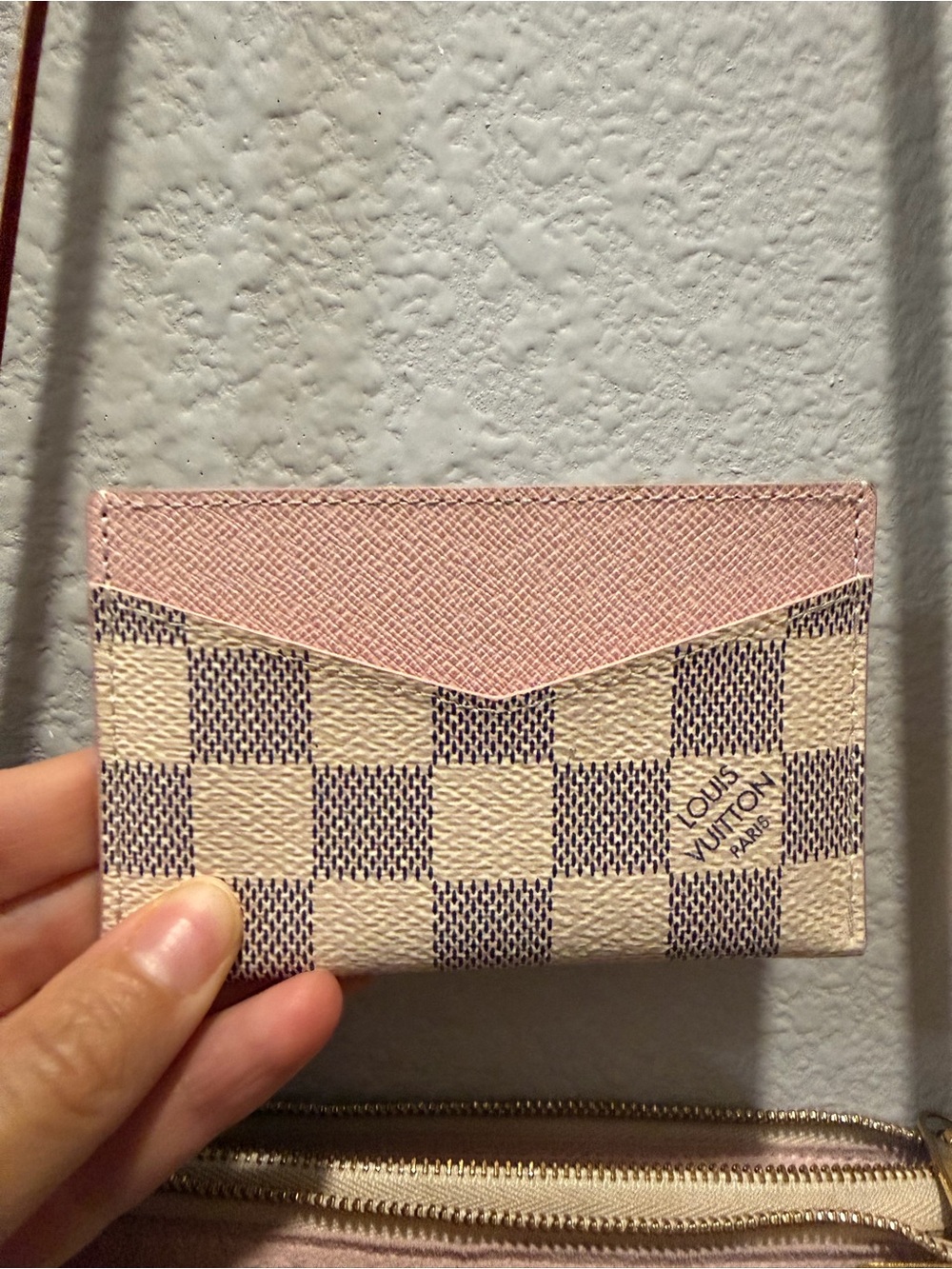 Louis Vuitton Pink and Cream Damier Envelope Wallet - Picture 3 of 3